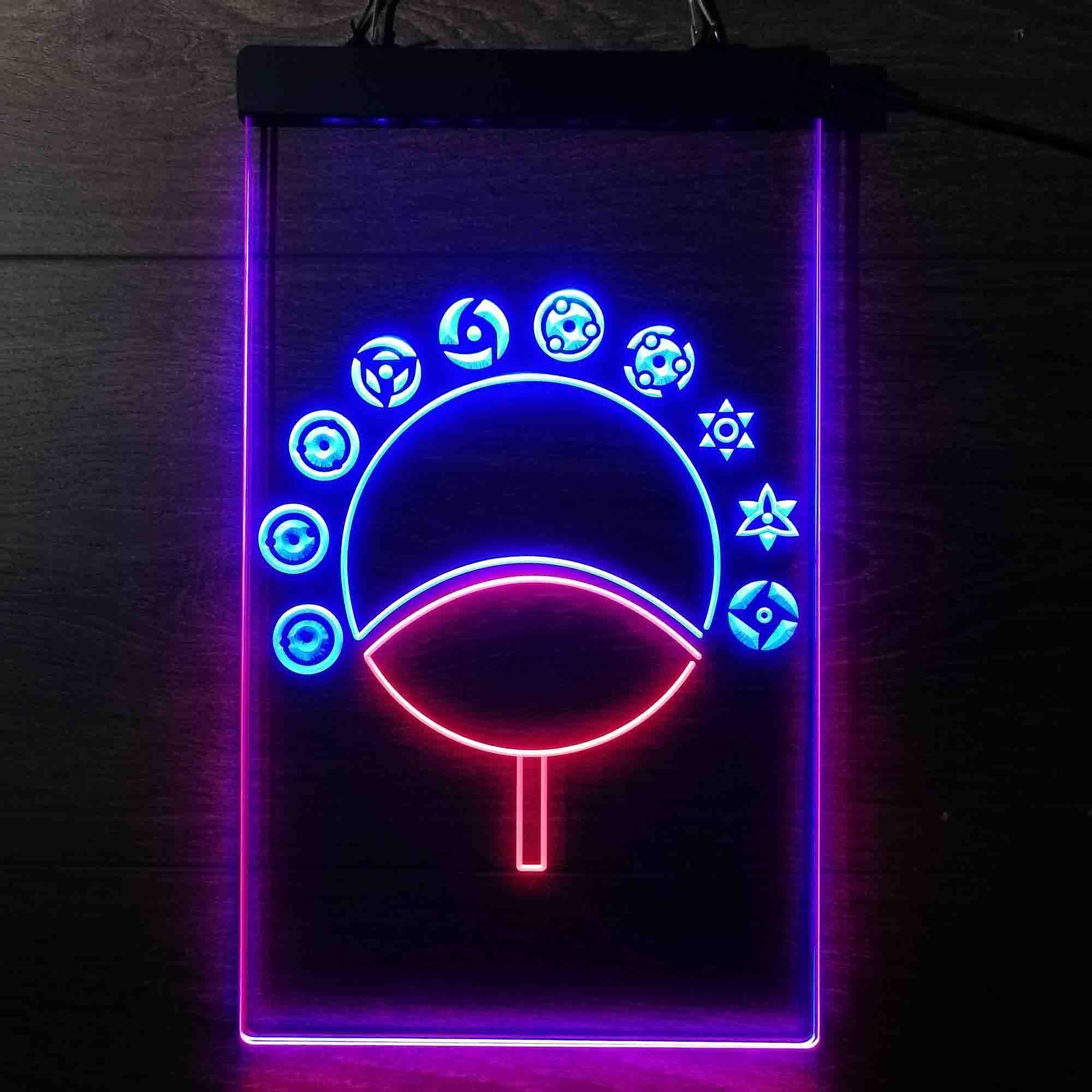 Naruto Sharingan Circular Fan Dual LED Neon Light Sign